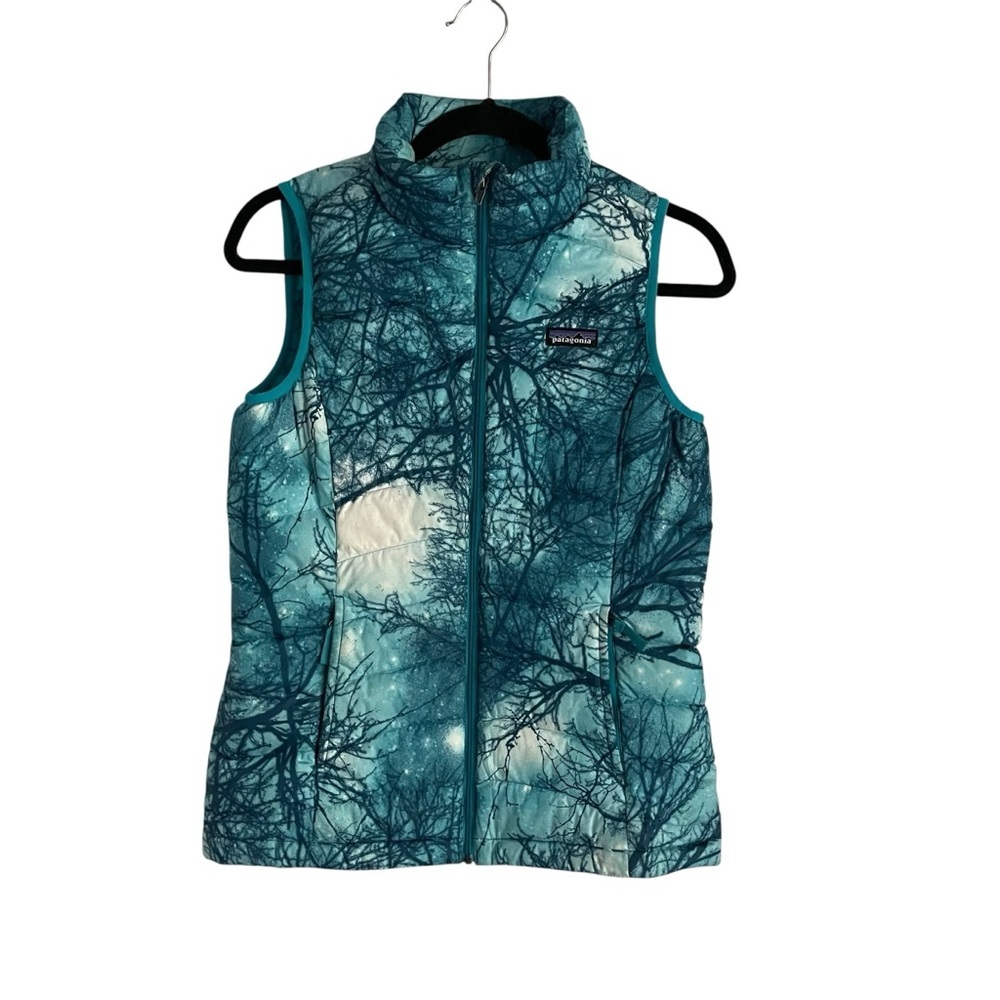 Patagonia Girl Vest - Teal and White Size XL